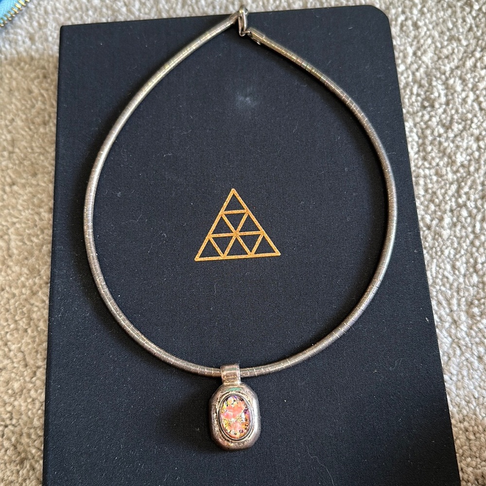 Solid Sterling Silver Necklace With Charm. - image 1